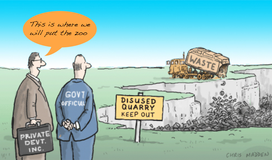 Landfill zoo site cartoon